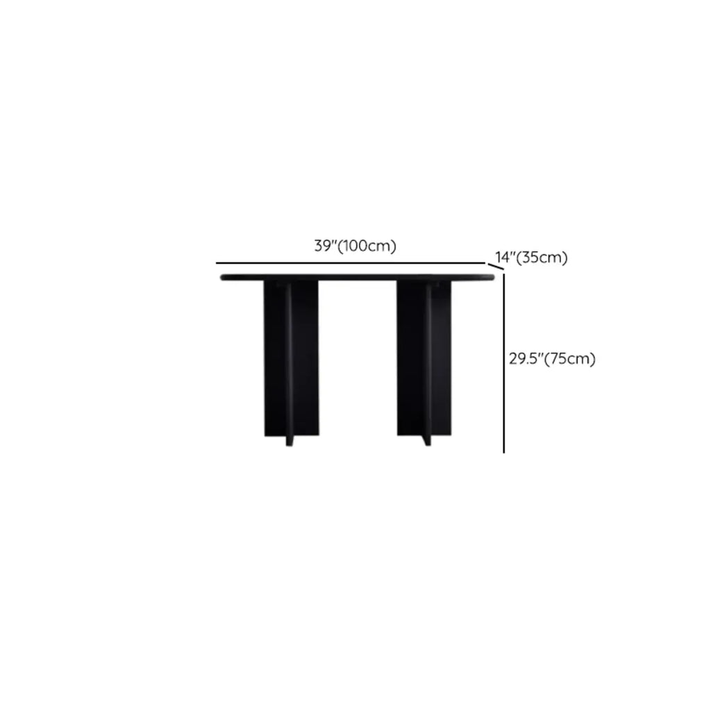 Modern Rectangle Black Ash Console Table