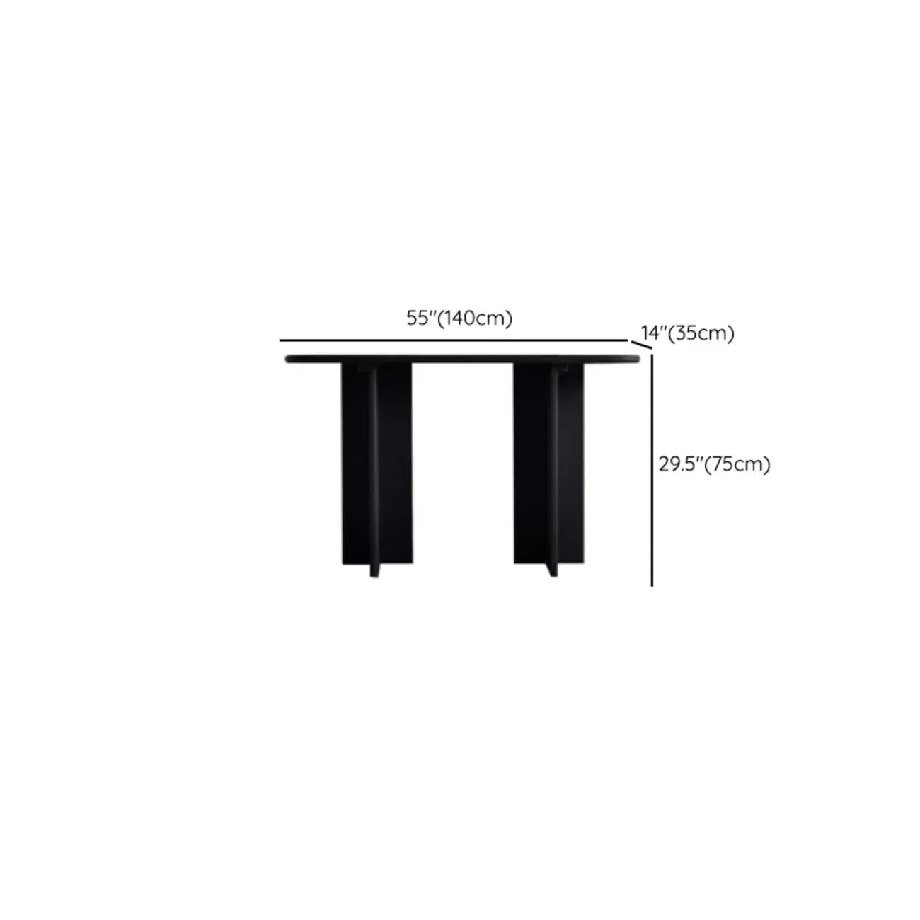 Modern Rectangle Black Ash Console Table