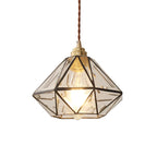 Modern Diamond Shape Glass Pendant Light for Living Room