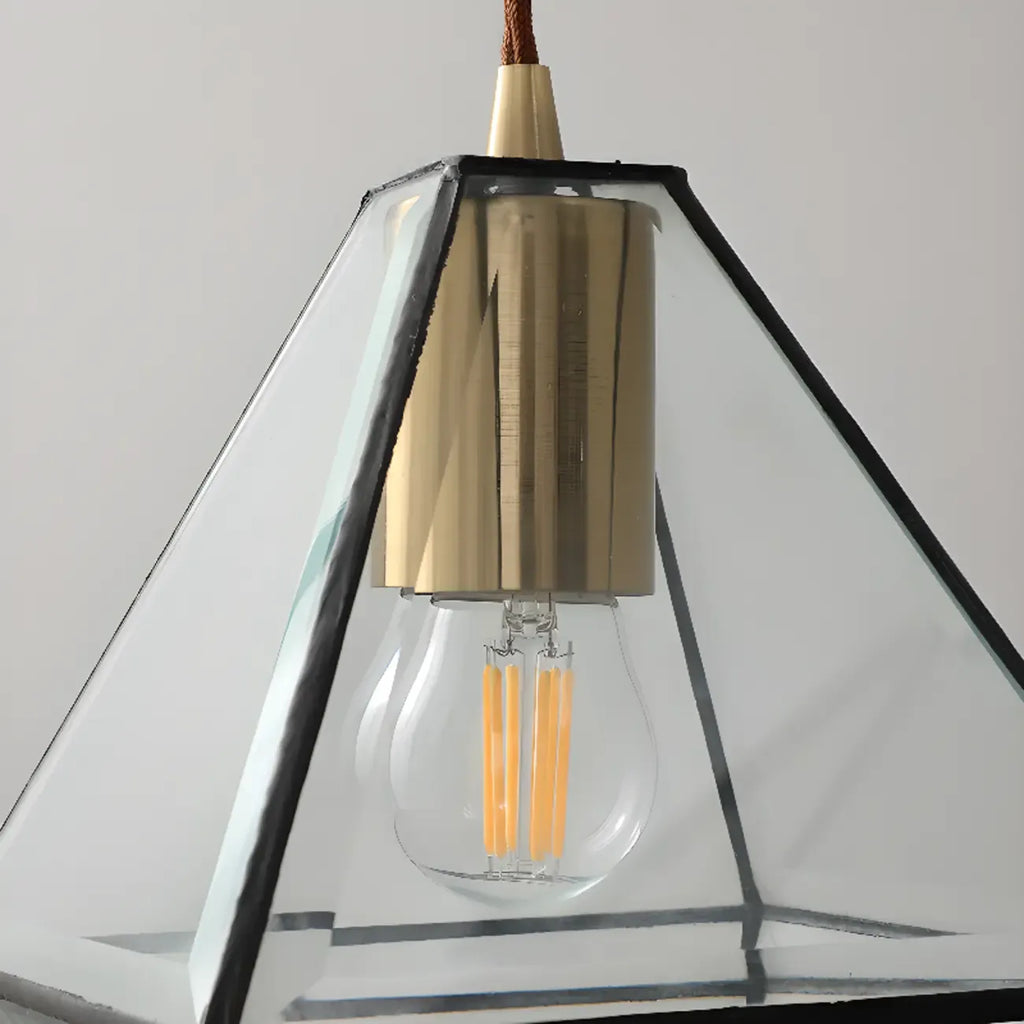 Modern Diamond Shape Glass Pendant Light for Living Room