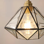 Modern Diamond Shape Glass Pendant Light for Living Room