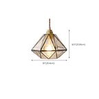 Modern Diamond Shape Glass Pendant Light for Living Room