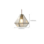 Modern Diamond Shape Glass Pendant Light for Living Room