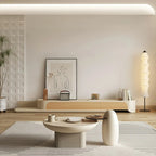 Minimalist White Wooden TV Stand with Storage for Living Room