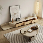 Minimalist White Wooden TV Stand with Storage for Living Room