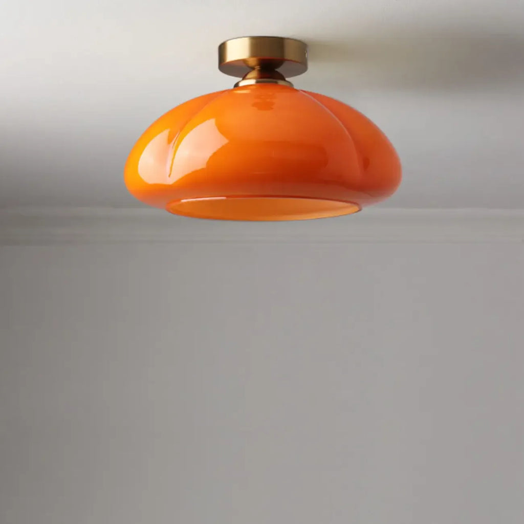 Dome-Shaped Glass LED Semi Flush Ceiling Light for Living Room