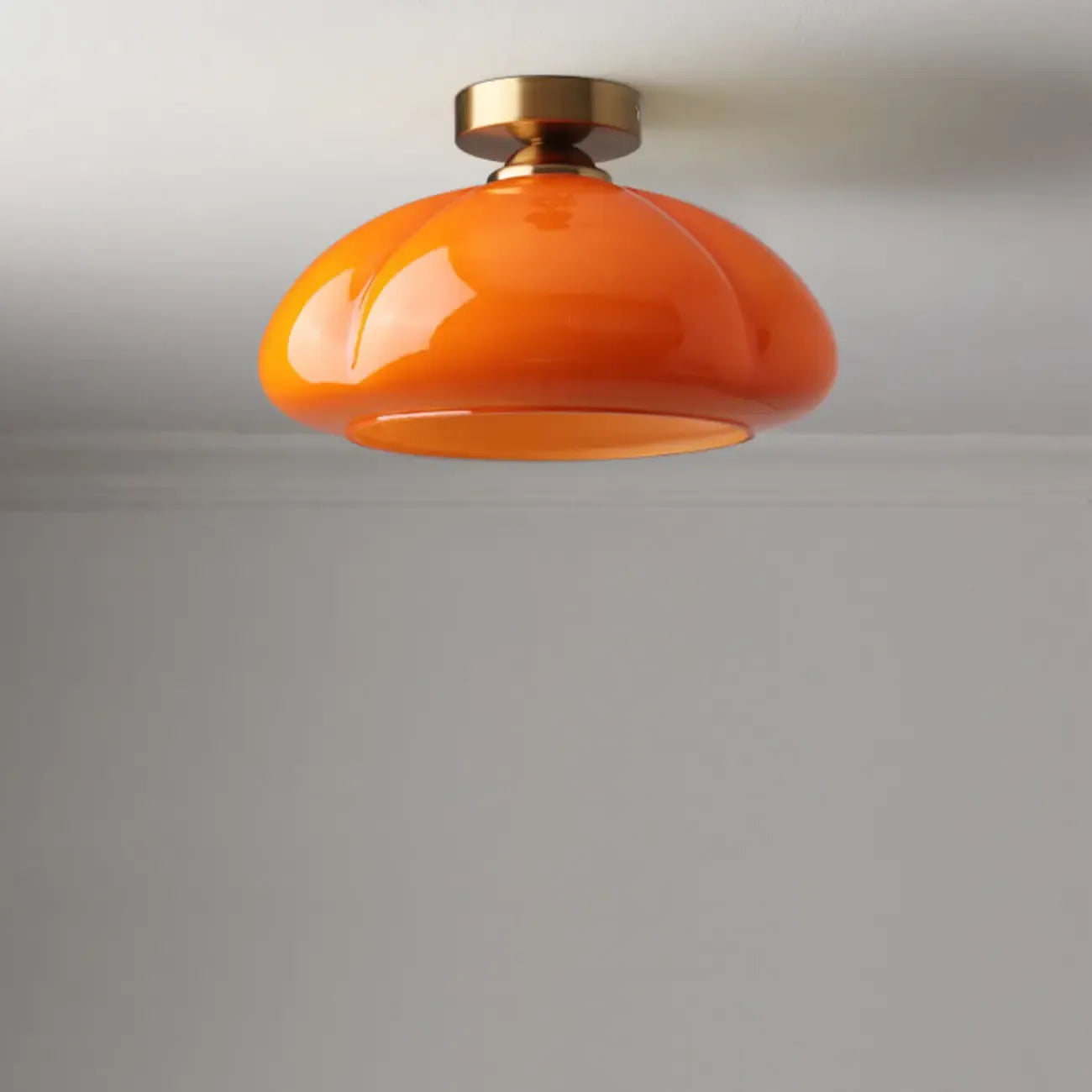 Dome-Shaped Glass LED Semi Flush Ceiling Light for Living Room