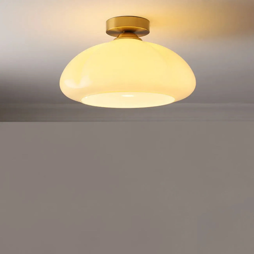 Dome-Shaped Glass LED Semi Flush Ceiling Light for Living Room