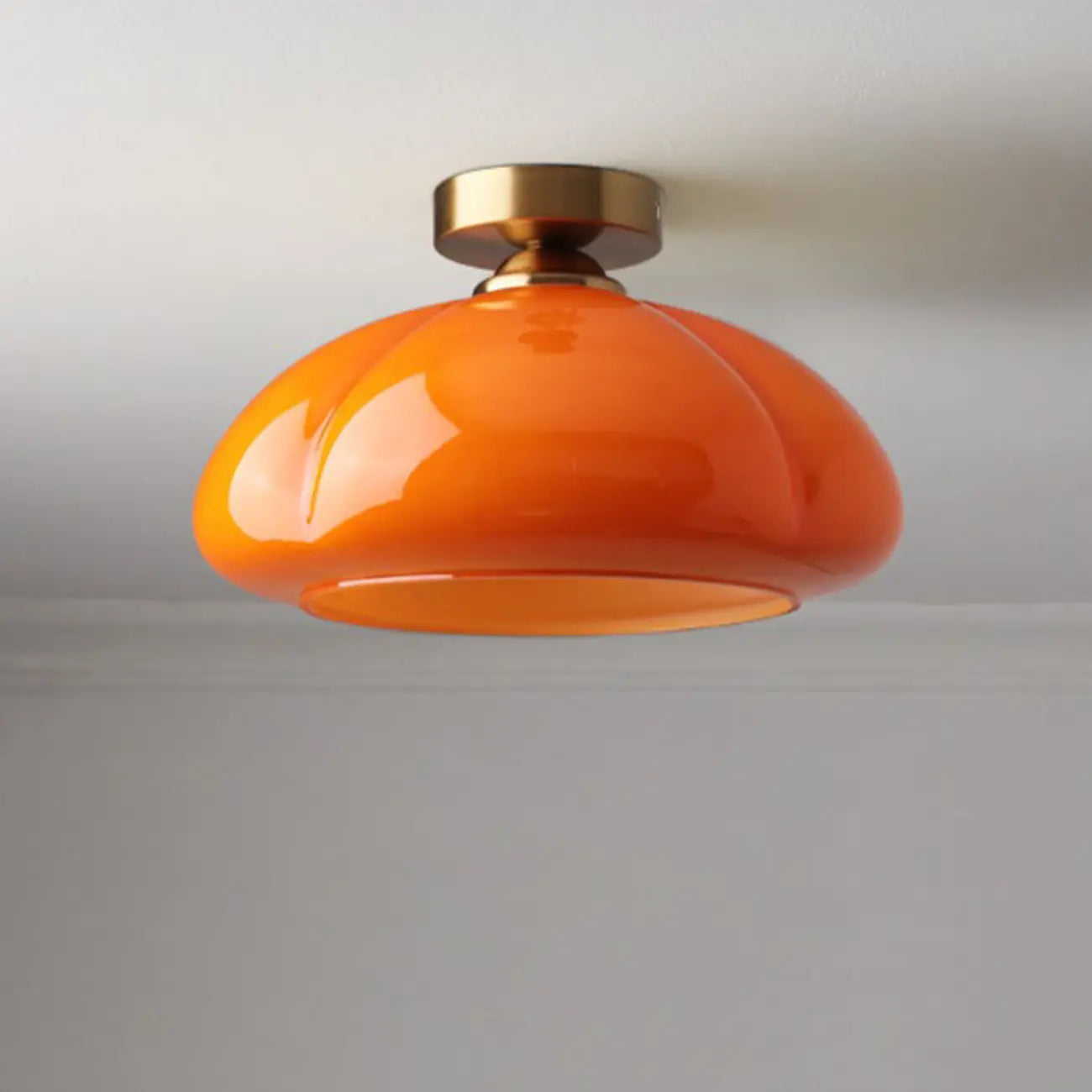 Dome-Shaped Glass LED Semi Flush Ceiling Light for Living Room