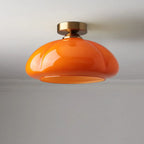 Dome-Shaped Glass LED Semi Flush Ceiling Light for Living Room