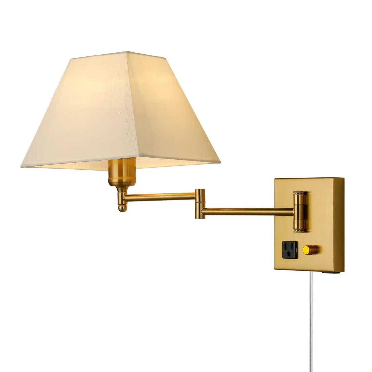 Elegant Swing Arm Wall Sconce with USB for Bedside Use