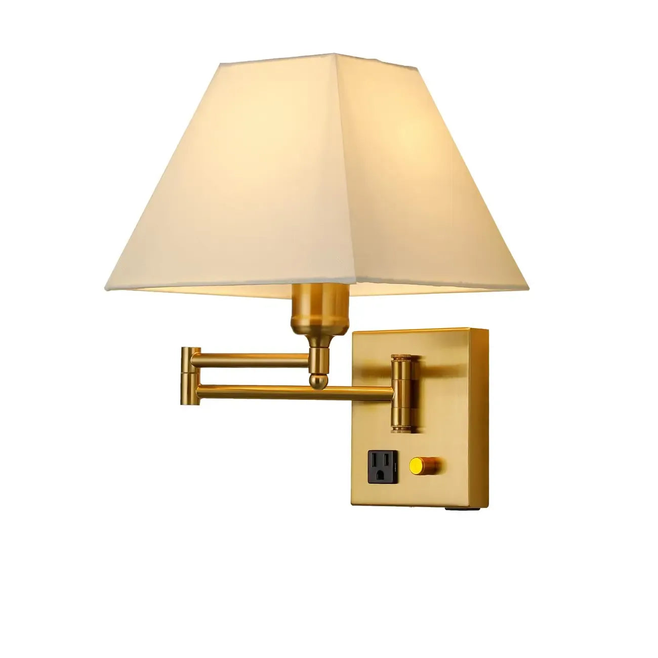 Elegant Swing Arm Wall Sconce with USB for Bedside Use