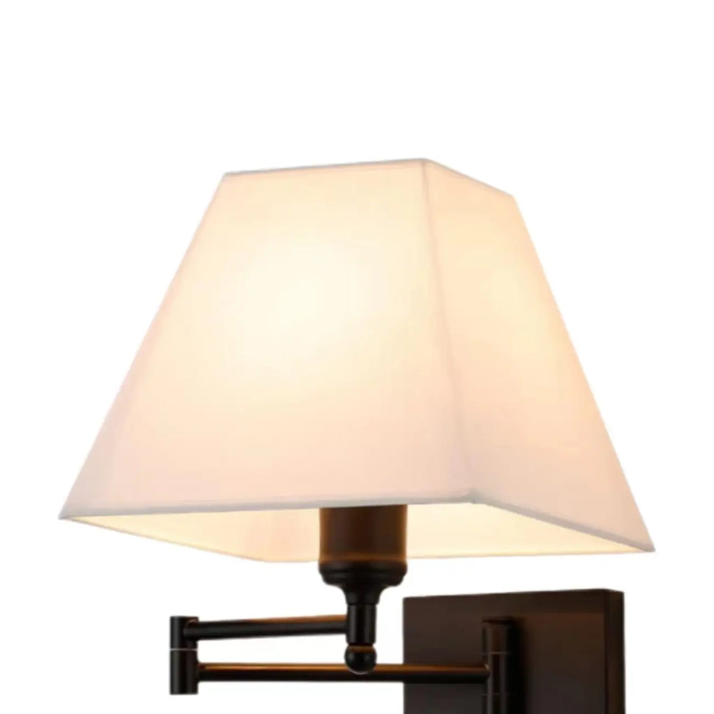 Elegant Swing Arm Wall Sconce with USB for Bedside Use