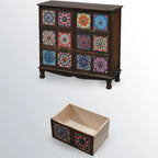 French Country Brown Wood Storage Cabinet with Drawers