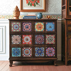 French Country Brown Wood Storage Cabinet with Drawers