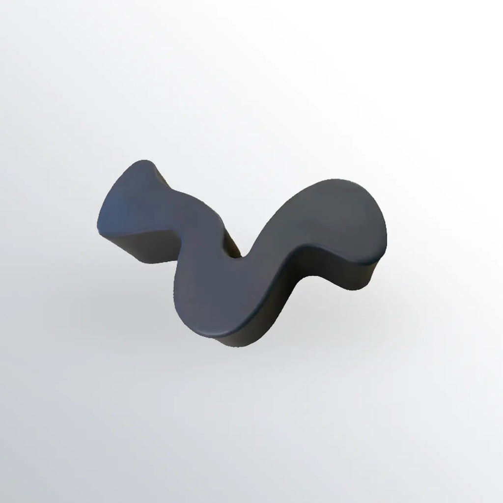 Modern Black Resin Wave Coffee Table with Abstract Design