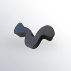 Modern Black Resin Wave Coffee Table with Abstract Design