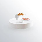 Modern White Round Fiberglass Coffee Table for Living Room