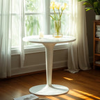 Minimalist Round White Acrylic Side Table for Living Room