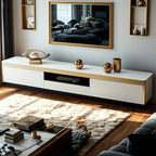 Glam Glass Mirrored TV Stand with Drawers for Living Room