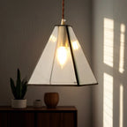 Modern Diamond Shape Glass Pendant Light for Living Room