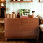 Rustic Brown Medium Wood Double Dresser in Horizontal