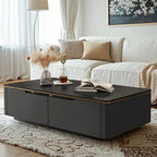 1 Tier Minimalistic Black Coffee Table with 4-Drawer