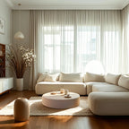 Modern White Round Fiberglass Coffee Table for Living Room