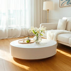 Modern White Round Fiberglass Coffee Table for Living Room