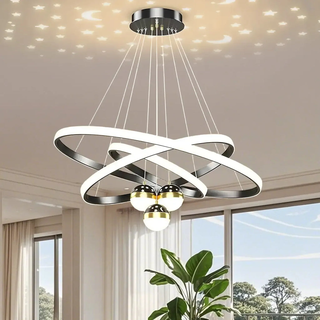 Circle Modern LED Starry Projection Chandelier