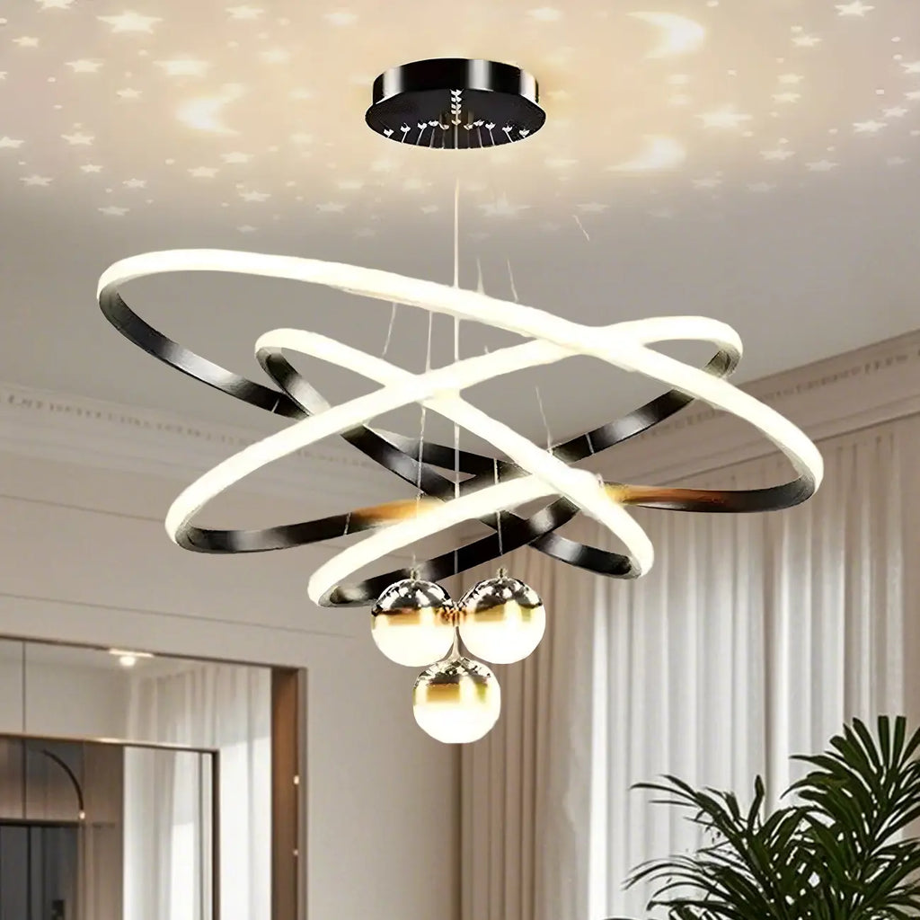 Circle Modern LED Starry Projection Chandelier