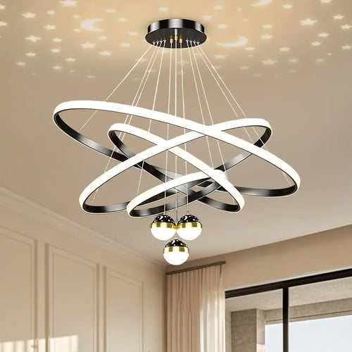 Circle Modern LED Starry Projection Chandelier