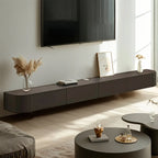 87 Black Modern Oak Wood Storage Floating TV Stand