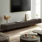 87 Black Modern Oak Wood Storage Floating TV Stand