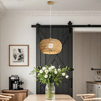 Natural Brown Rattan Pendant Lantern for Modern Dining Decor