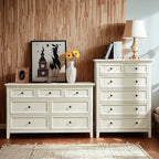 Contemporary White Wooden Double Dresser