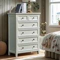 Contemporary White Wooden Double Dresser