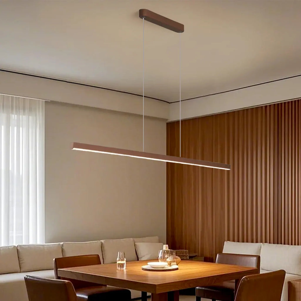 Simple Brown Silica Gel Rectangular LED Island Light for Kitchen