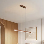Simple Brown Silica Gel Rectangular LED Island Light for Kitchen
