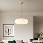 Cream Acrylic Pebble Shape  LED Pendant Light for Living Room