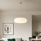 Cream Acrylic Pebble Shape  LED Pendant Light for Living Room