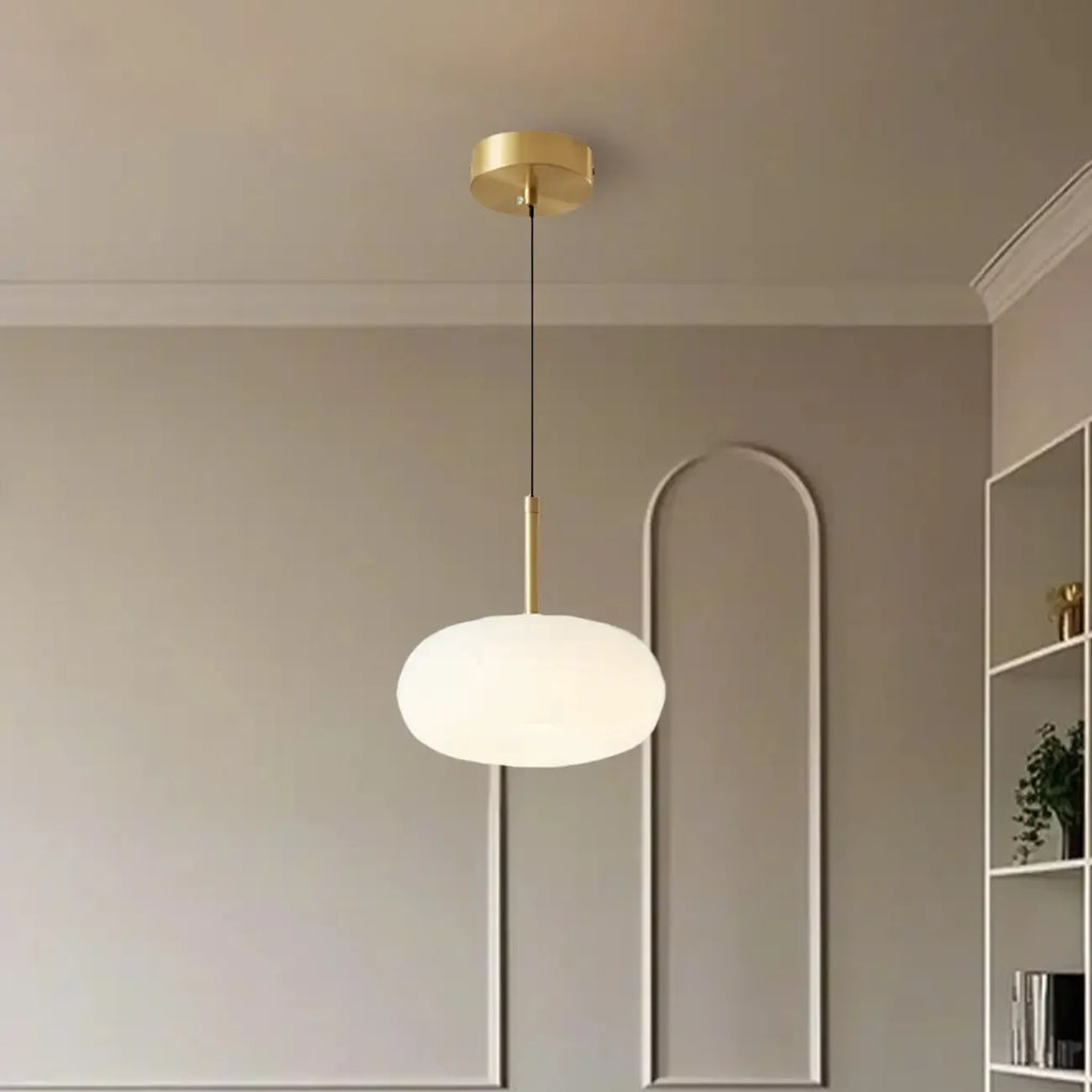 Cream Acrylic Pebble Shape  LED Pendant Light for Living Room