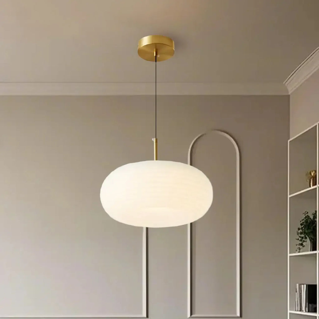 Cream Acrylic Pebble Shape  LED Pendant Light for Living Room