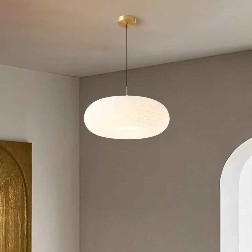 Cream Acrylic Pebble Shape  LED Pendant Light for Living Room