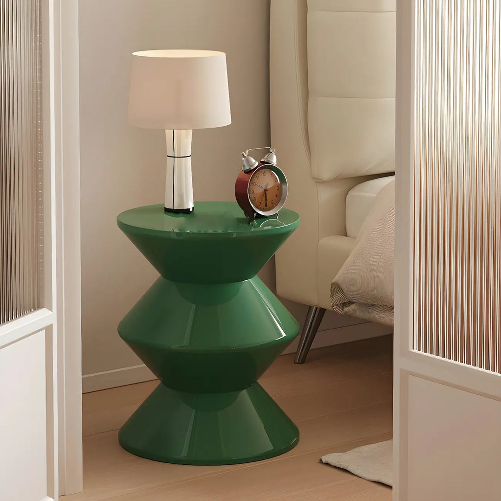 Modern Orange Acrylic Round Bedside Table