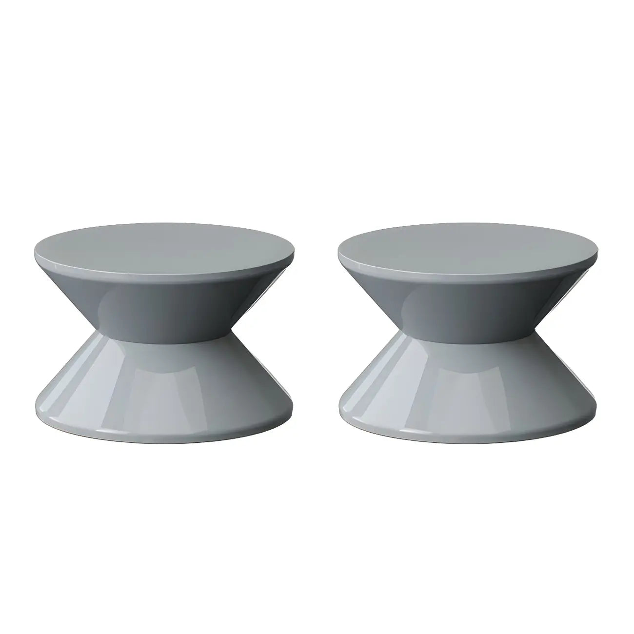 Modern Orange Acrylic Round Bedside Table
