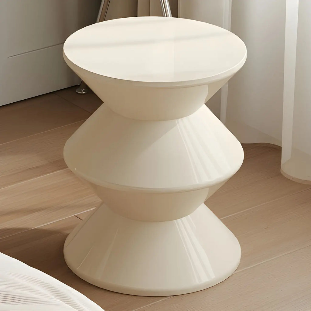 Modern Orange Acrylic Round Bedside Table