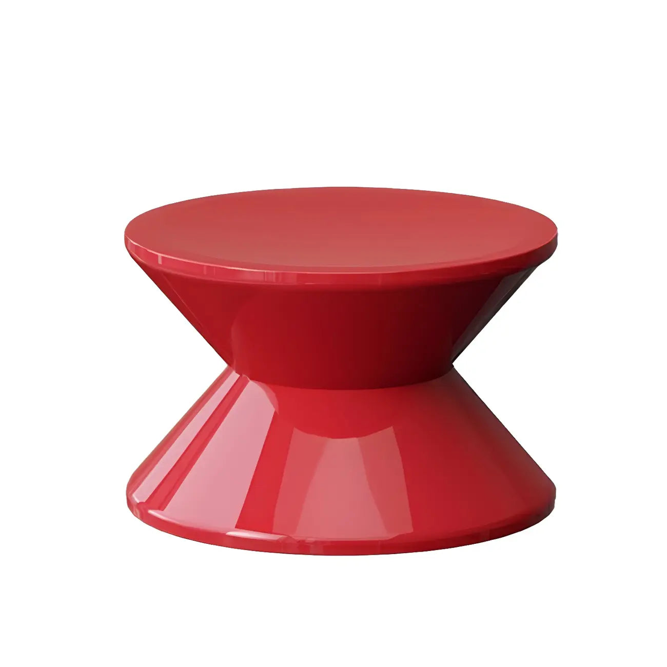 Modern Orange Acrylic Round Bedside Table