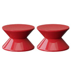 Modern Orange Acrylic Round Bedside Table