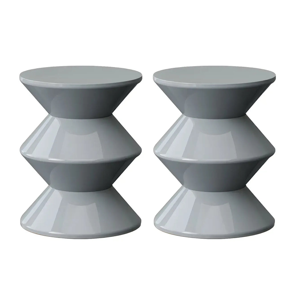 Modern Orange Acrylic Round Bedside Table